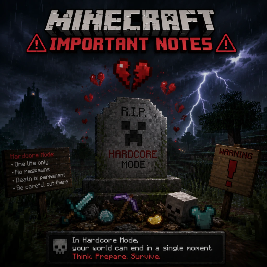 Minecraft Important Notes guide screenshot