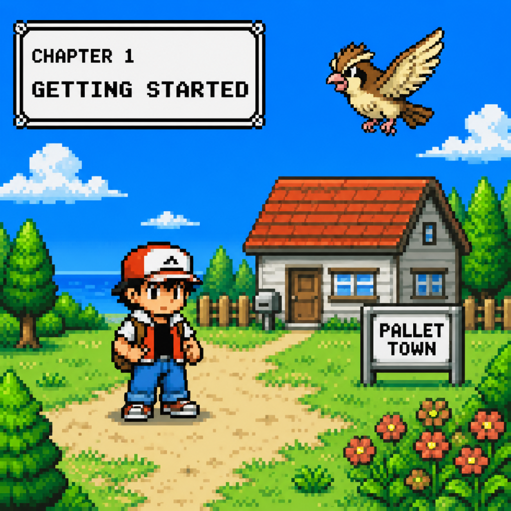 Pokémon Red and Blue Getting Started guide screenshot