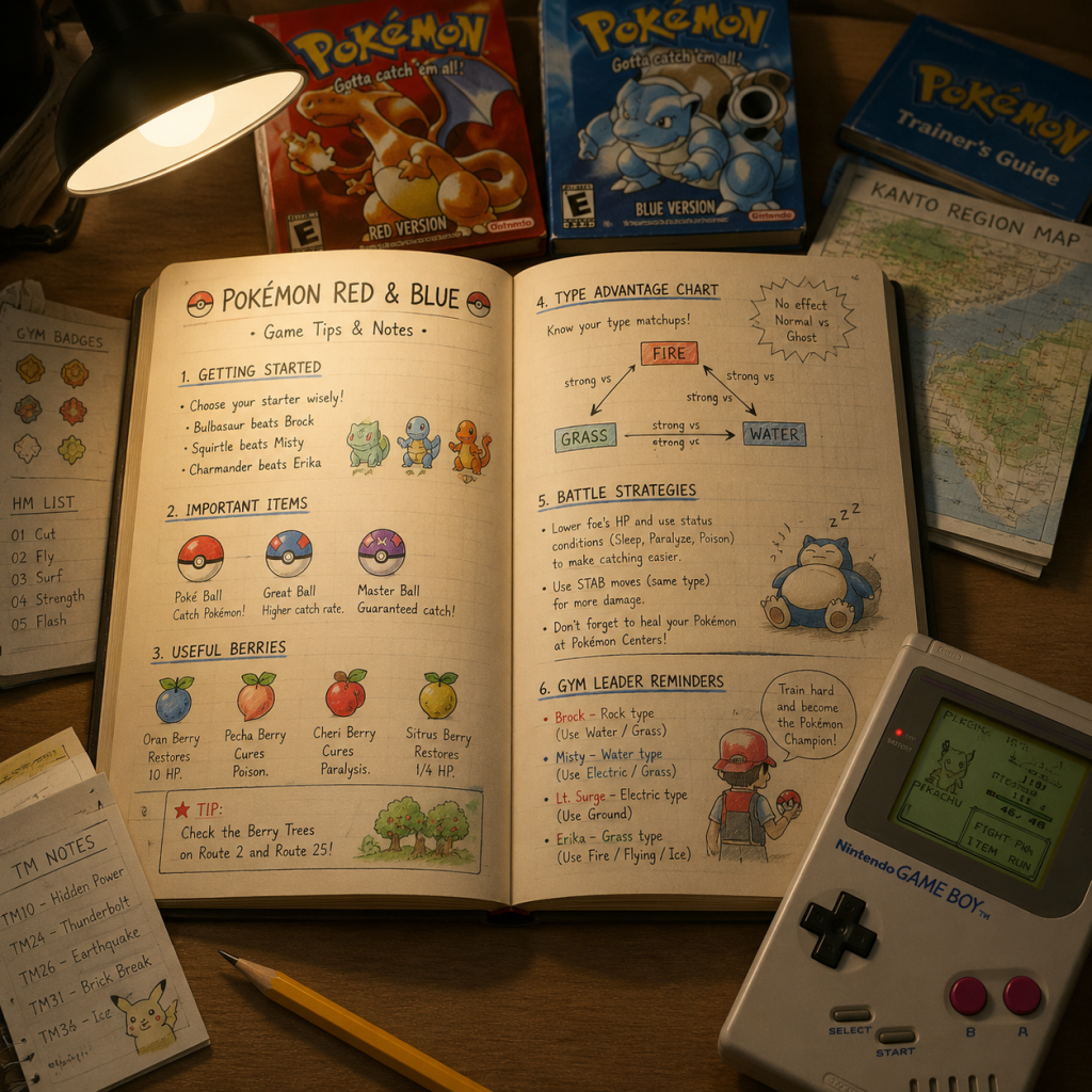 Pokémon Red and Blue Game Tips guide screenshot