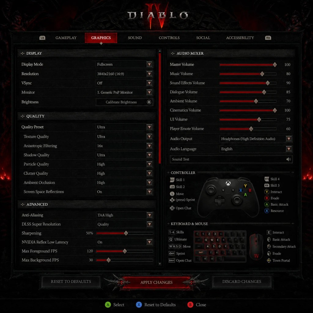 Diablo IV Game Settings guide screenshot
