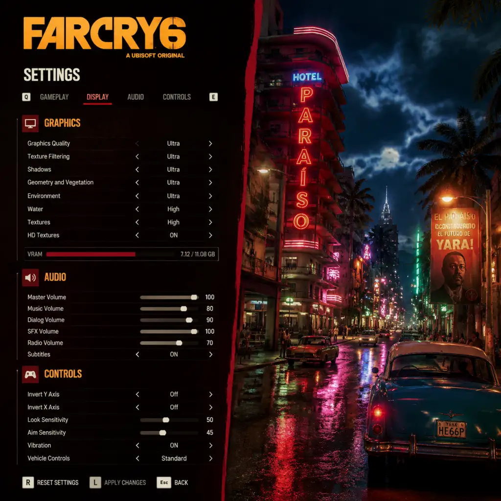 Far Cry 6 Game Settings guide screenshot