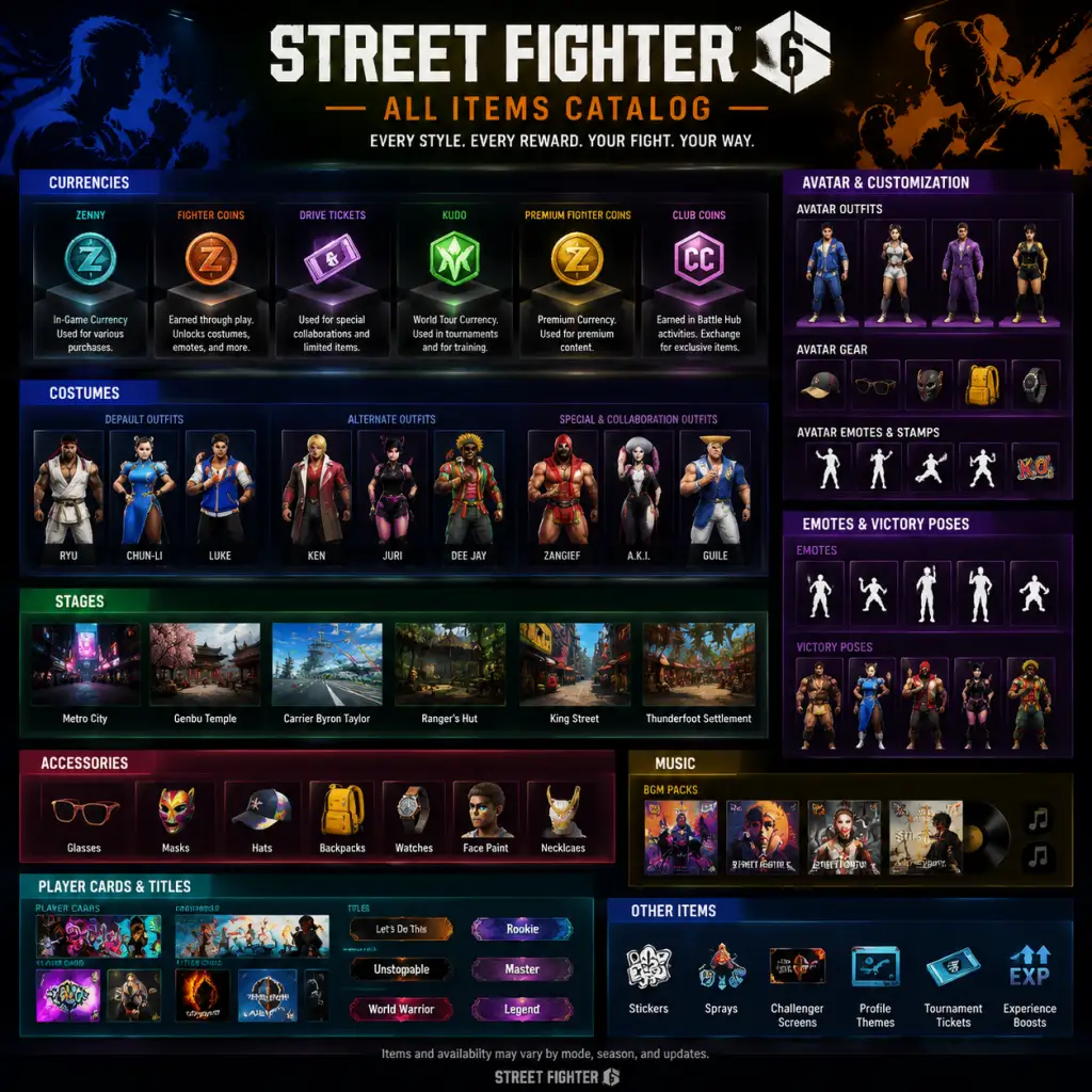 Street Fighter 6 All Game Items guide screenshot