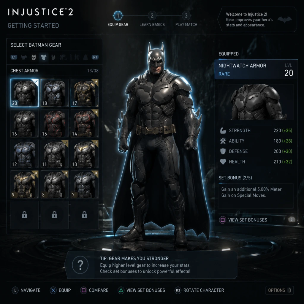 Injustice 2 Getting Started guide screenshot