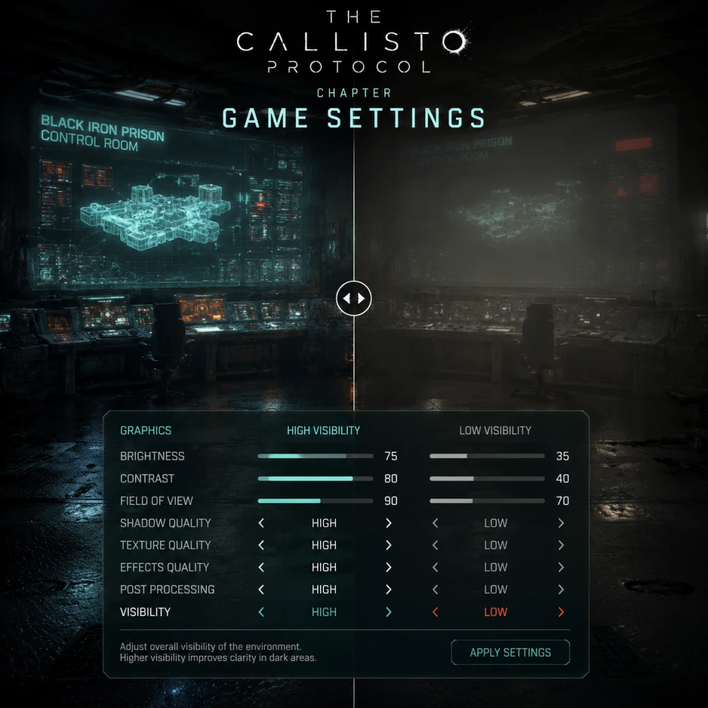 The Callisto Protocol Game Settings guide screenshot