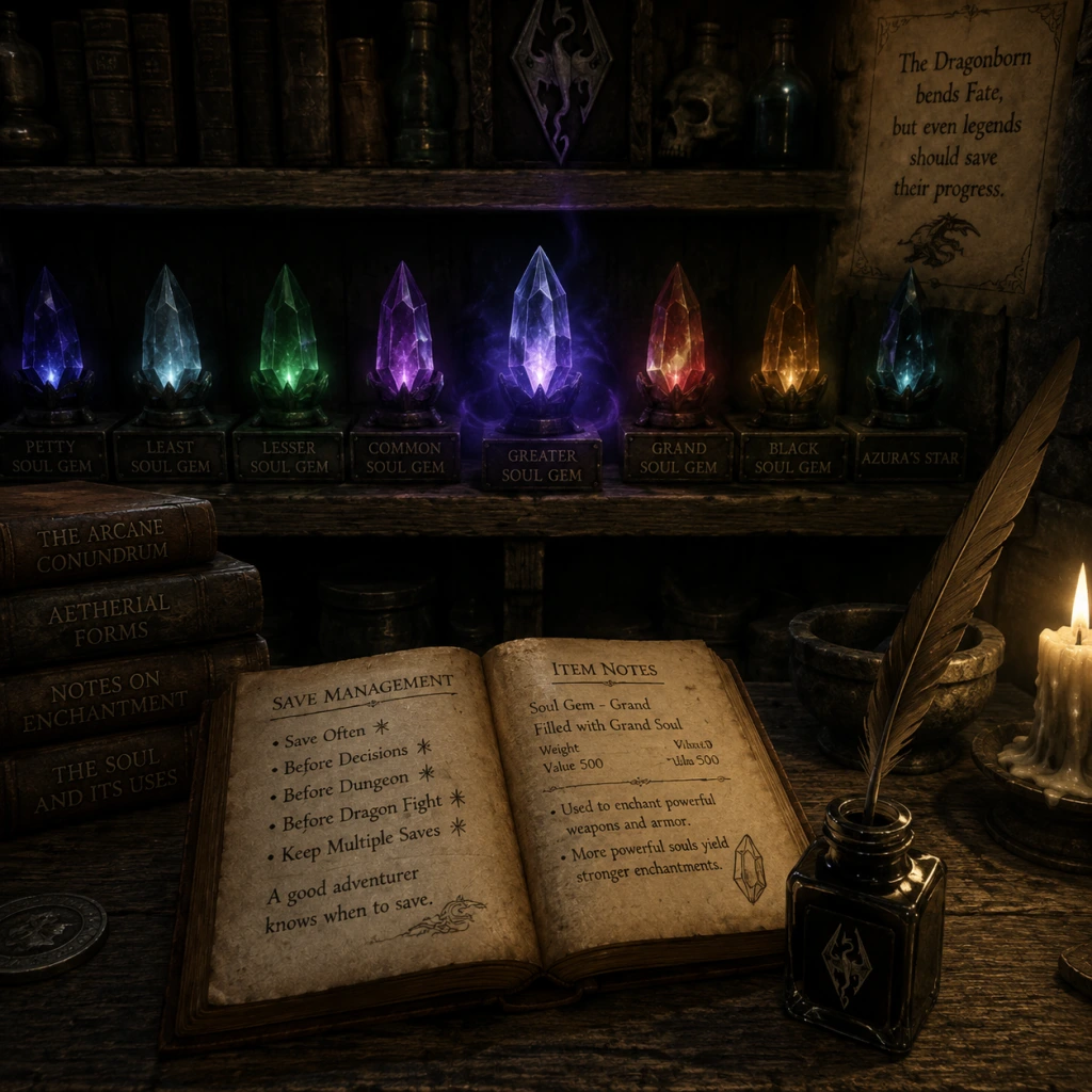The Elder Scrolls V: Skyrim Important Notes guide screenshot