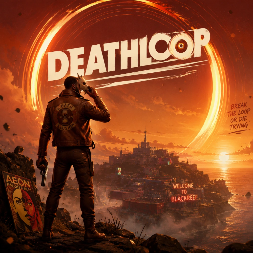 Deathloop game poster and cover art