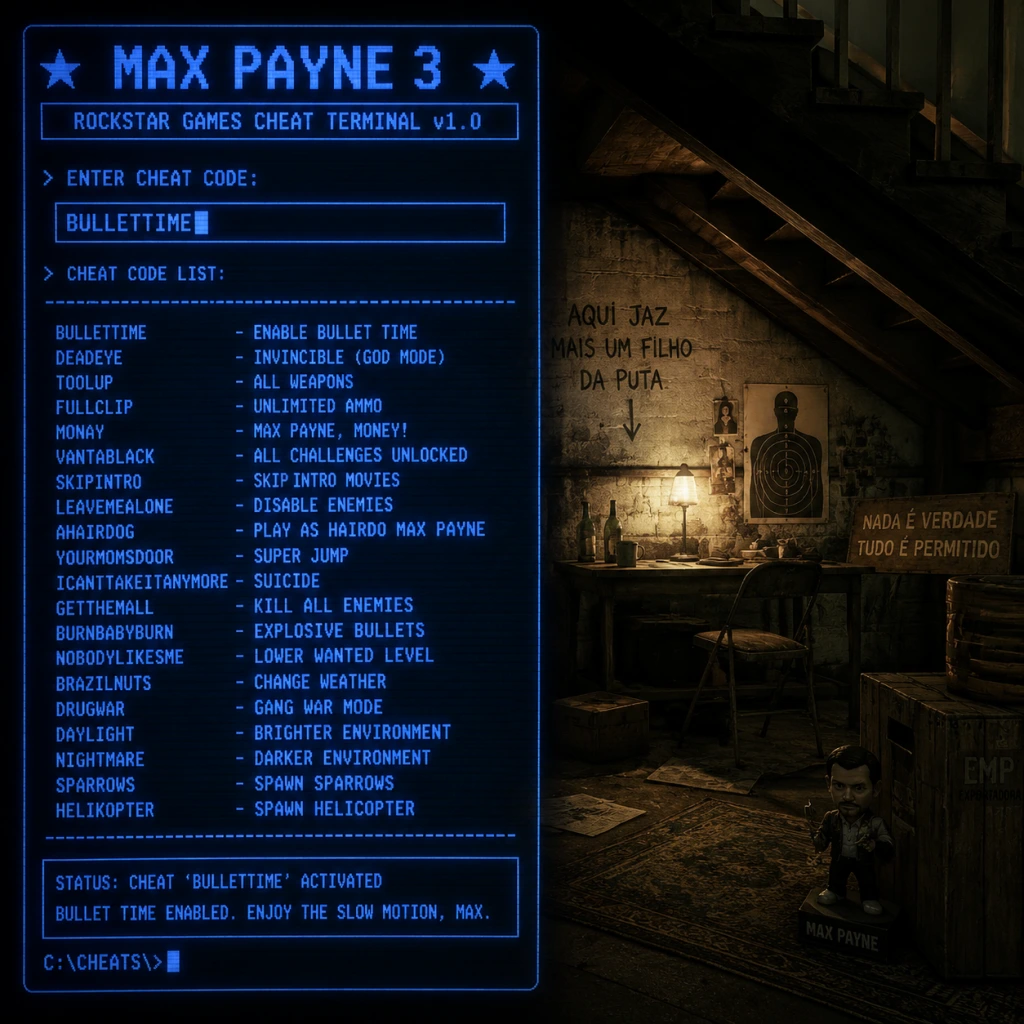 Max Payne 3 Cheats & Secrets guide screenshot