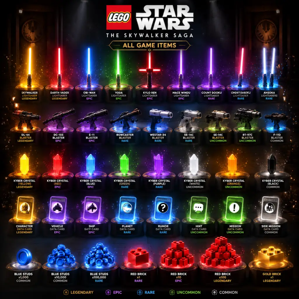 LEGO Star Wars: The Skywalker Saga All Game Items guide screenshot