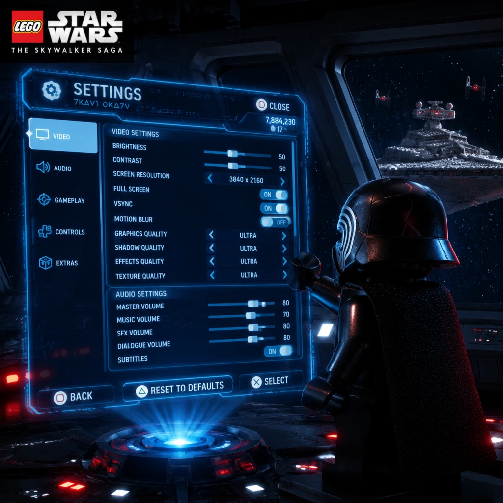 LEGO Star Wars: The Skywalker Saga Game Settings guide screenshot
