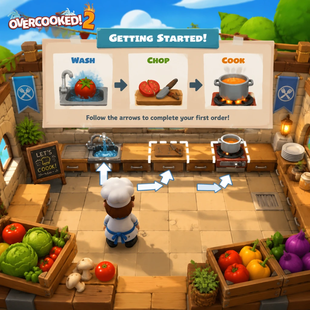 Overcooked! 2 Getting Started guide screenshot