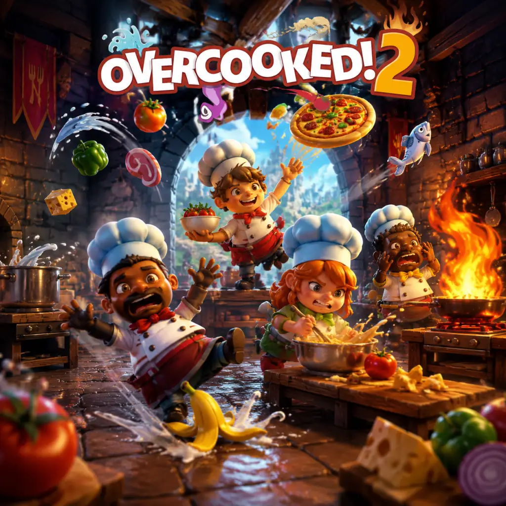Overcooked! 2 game poster and cover art