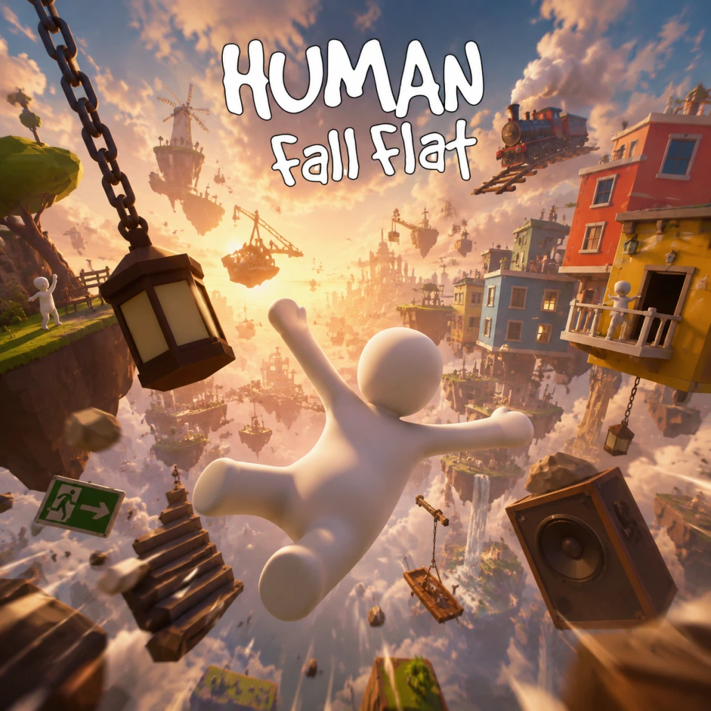 Human: Fall Flat game poster and cover art