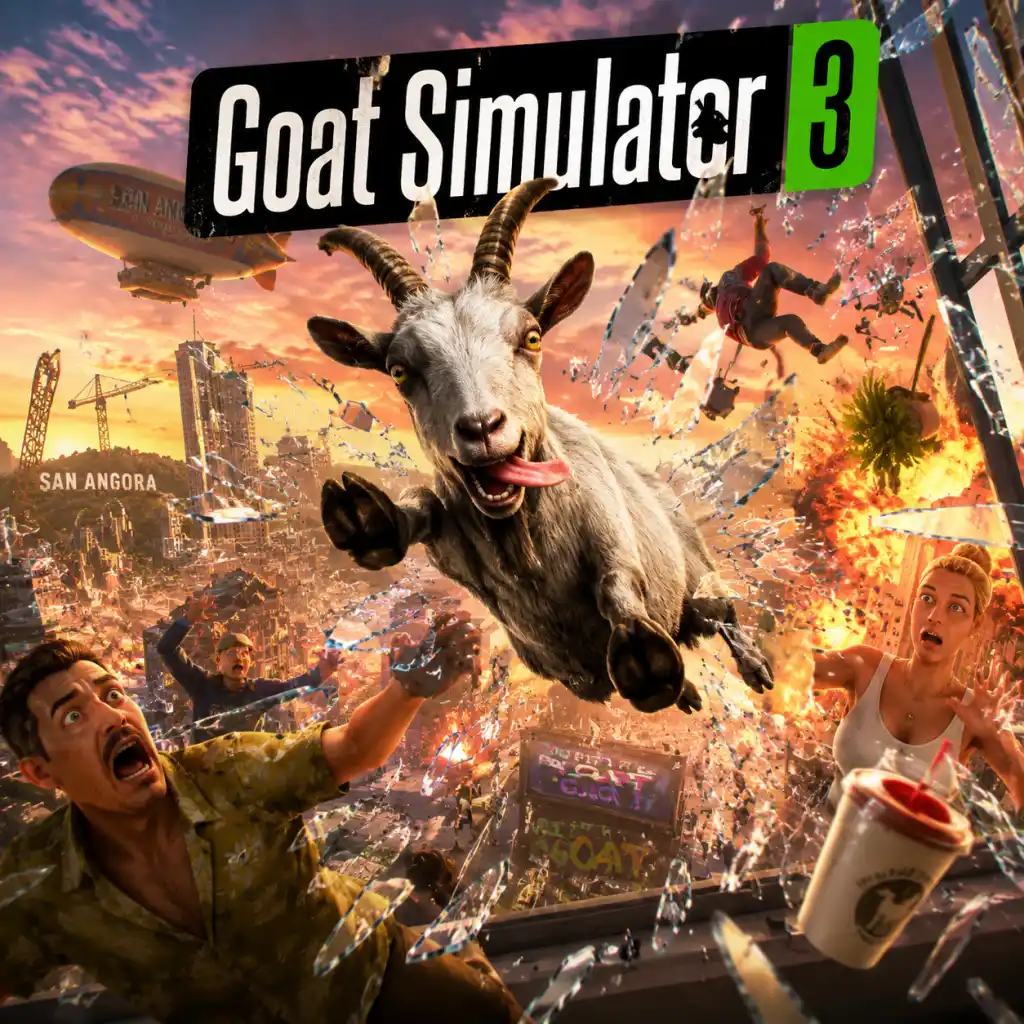 Goat Simulator 3 game poster and cover art