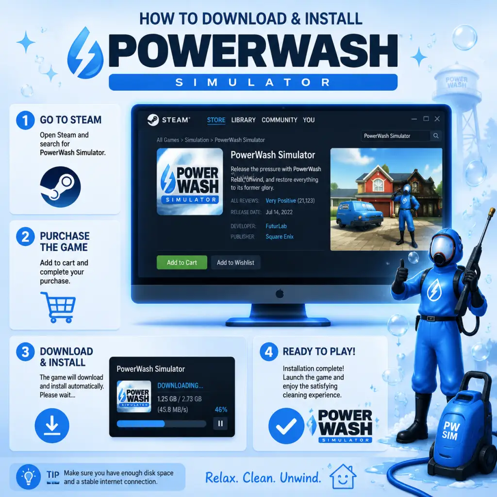 PowerWash Simulator Download & Installation guide screenshot