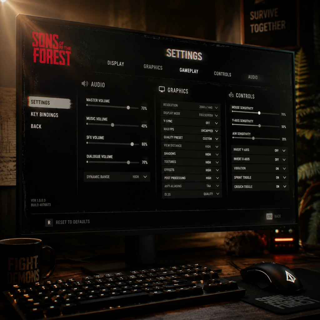 Sons of the Forest Game Settings guide screenshot