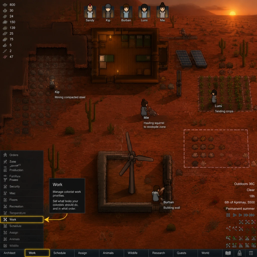 RimWorld Getting Started guide screenshot