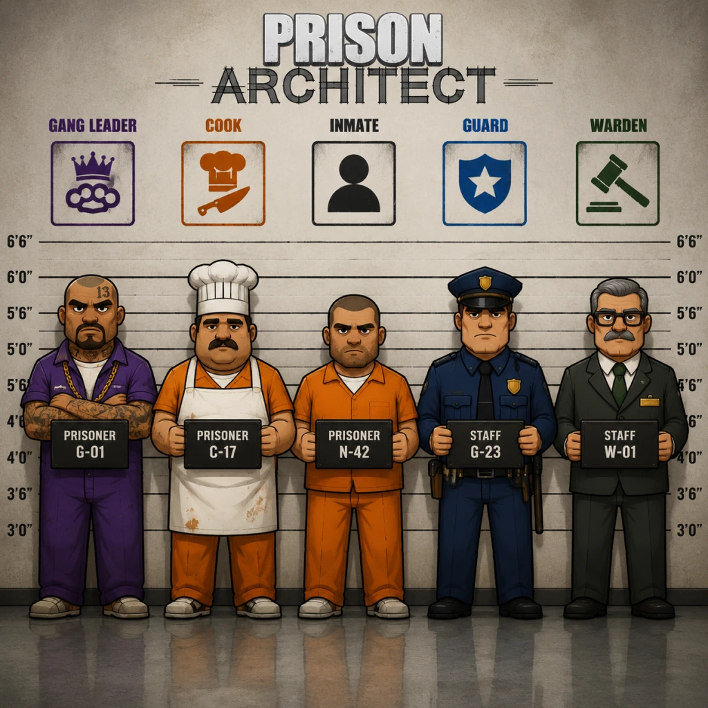 Prison Architect Characters & Roles guide screenshot