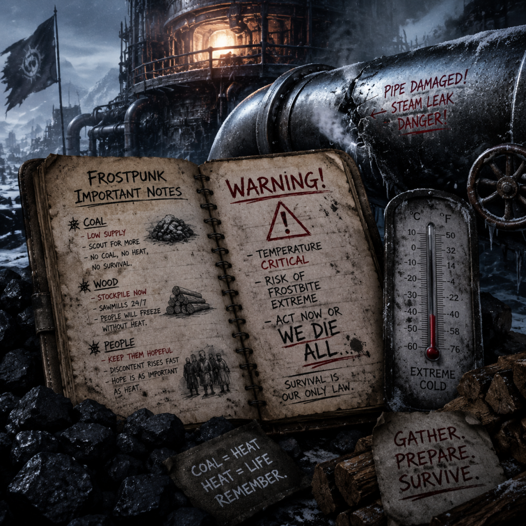 Frostpunk Important Notes guide screenshot