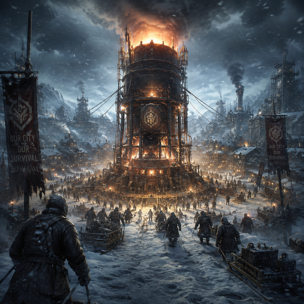 Frostpunk game poster and cover art