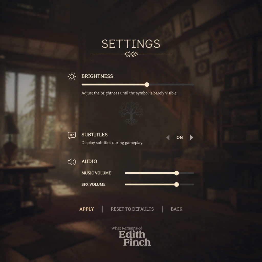 What Remains of Edith Finch Game Settings guide screenshot