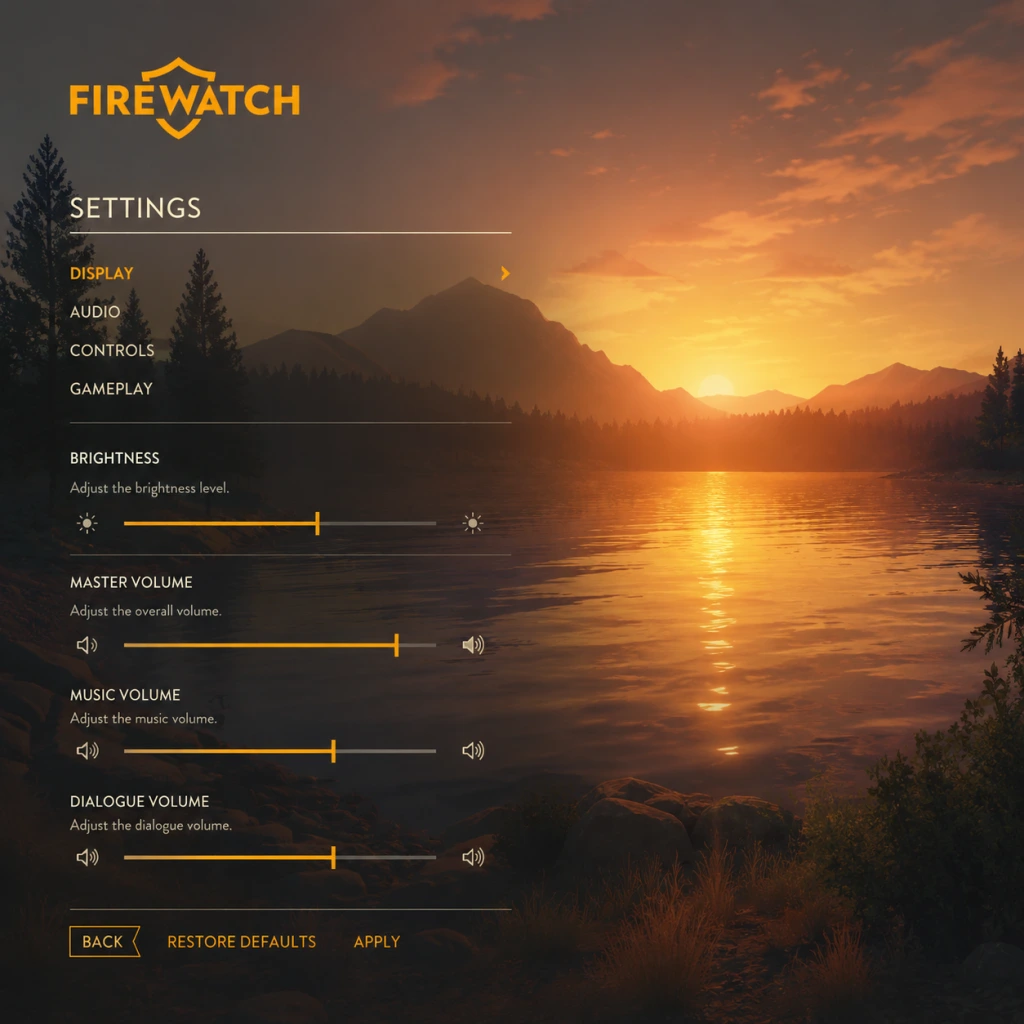 Firewatch Game Settings guide screenshot