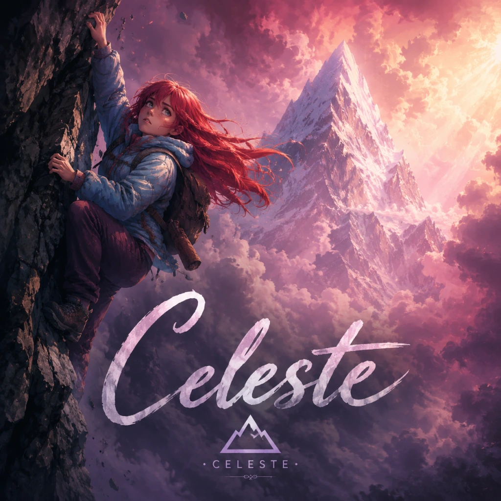 Celeste game poster and cover art