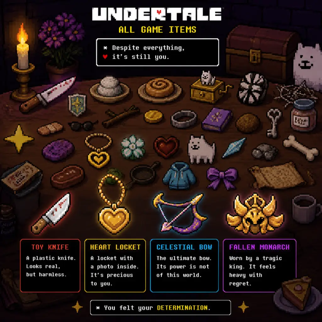 Undertale All Game Items guide screenshot