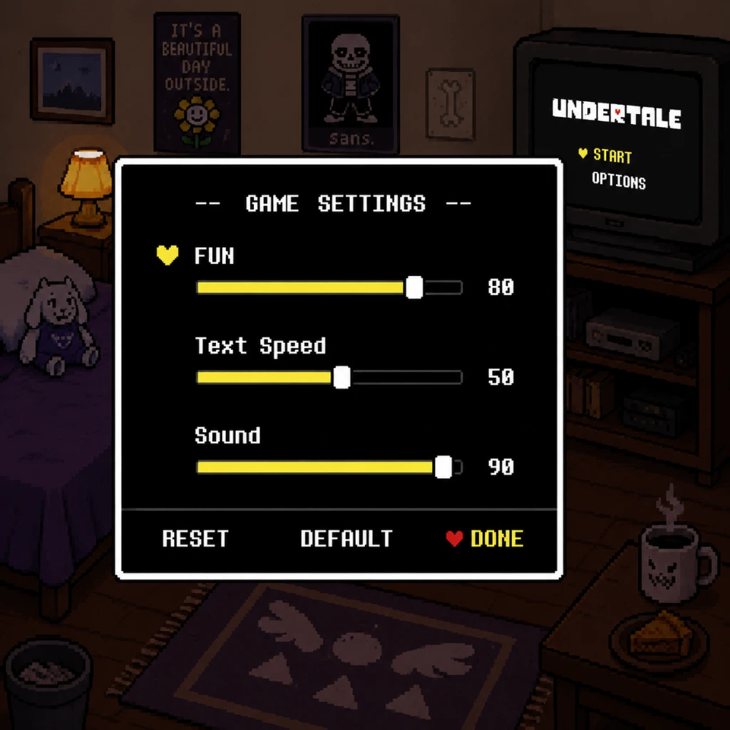 Undertale Game Settings guide screenshot
