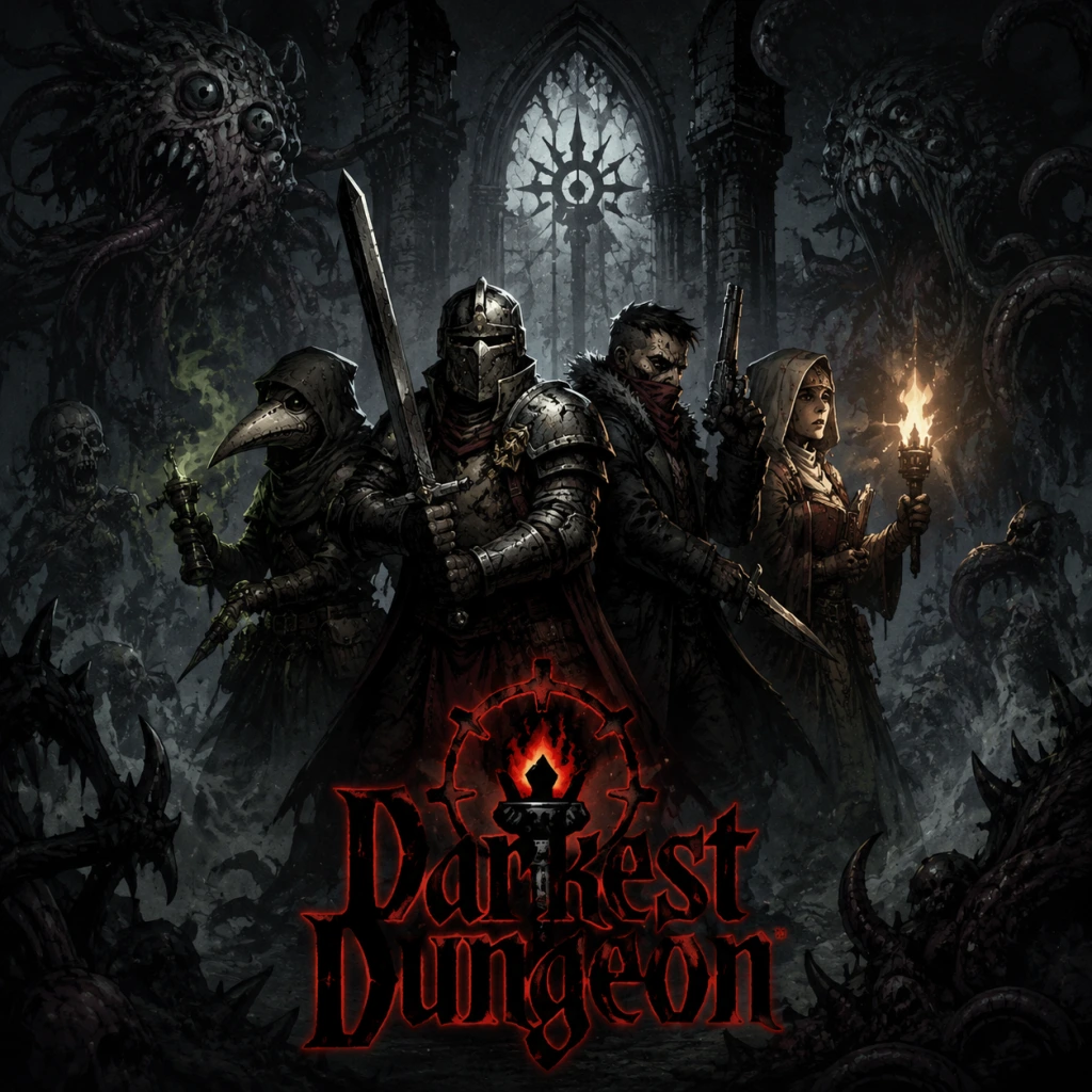 Darkest Dungeon game poster and cover art
