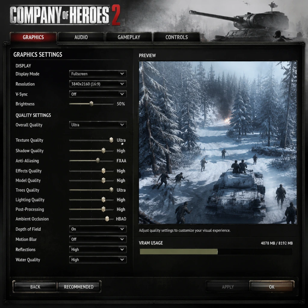 Company of Heroes 2 Game Settings guide screenshot