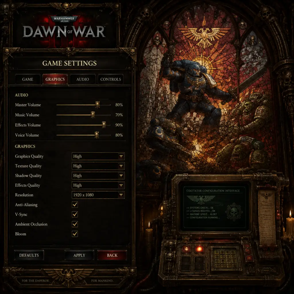Warhammer 40,000: Dawn of War II Game Settings guide screenshot