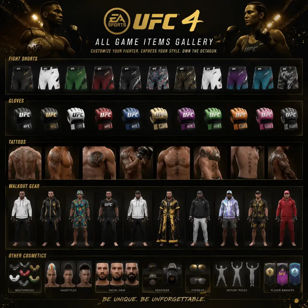 EA Sports UFC 4 All Game Items guide screenshot