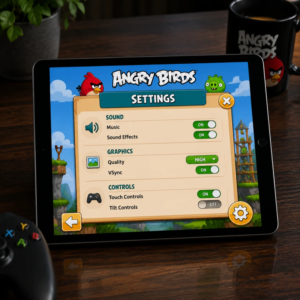 Angry Birds Game Settings guide screenshot