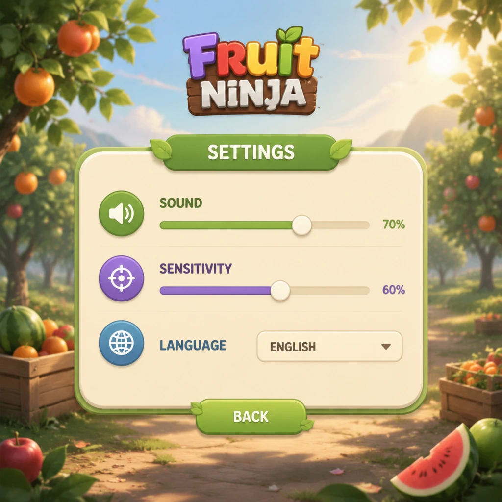 Fruit Ninja Game Settings guide screenshot