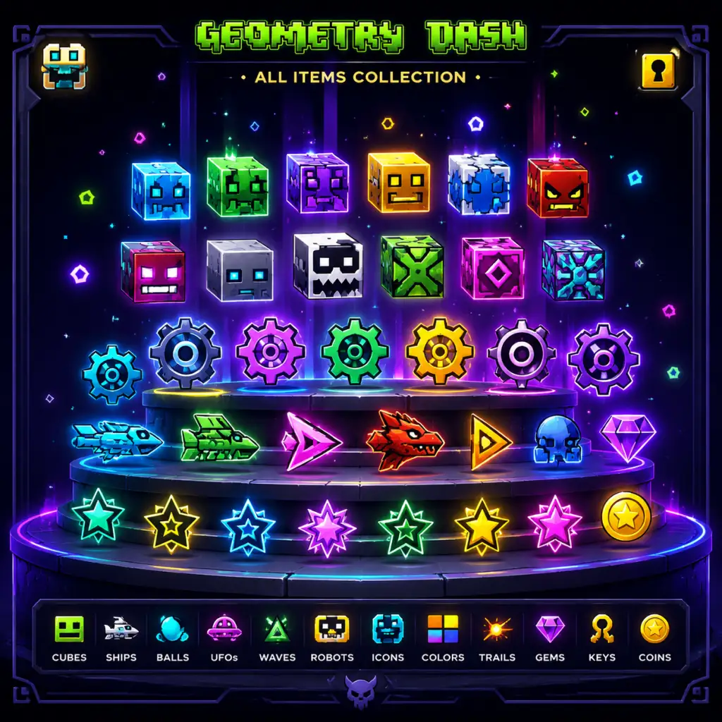 Geometry Dash All Game Items guide screenshot