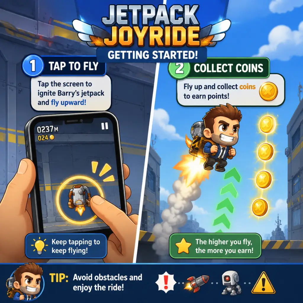 Jetpack Joyride Getting Started guide screenshot