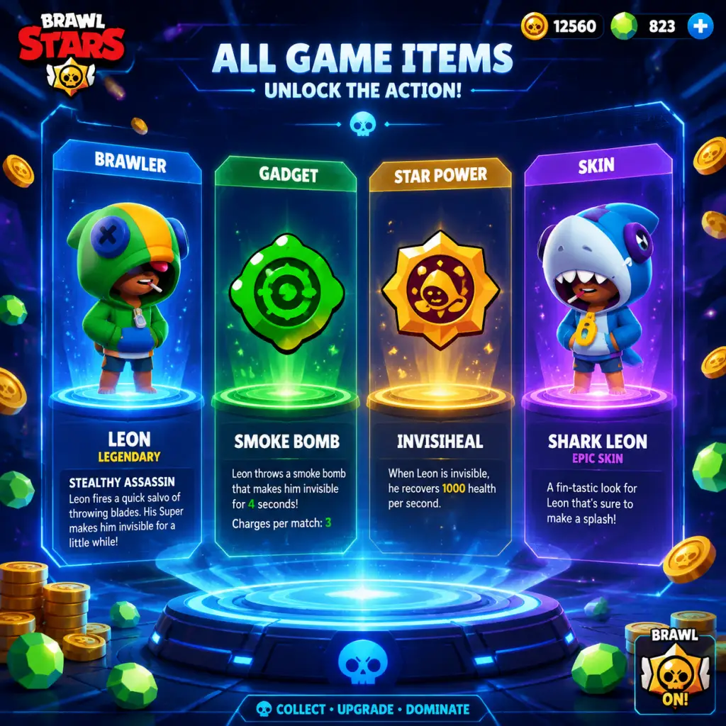 Brawl Stars All Game Items guide screenshot