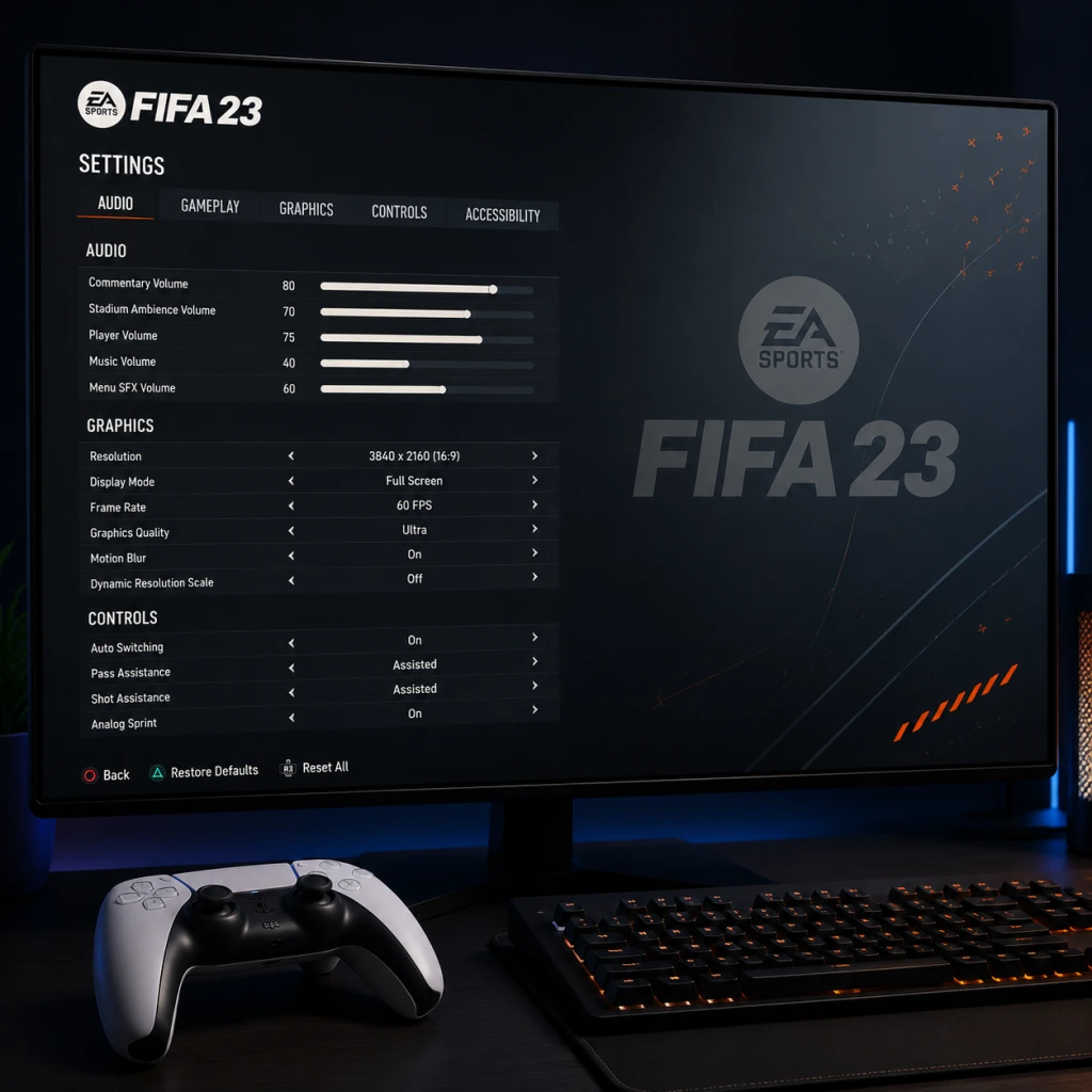 FIFA 23 Game Settings guide screenshot