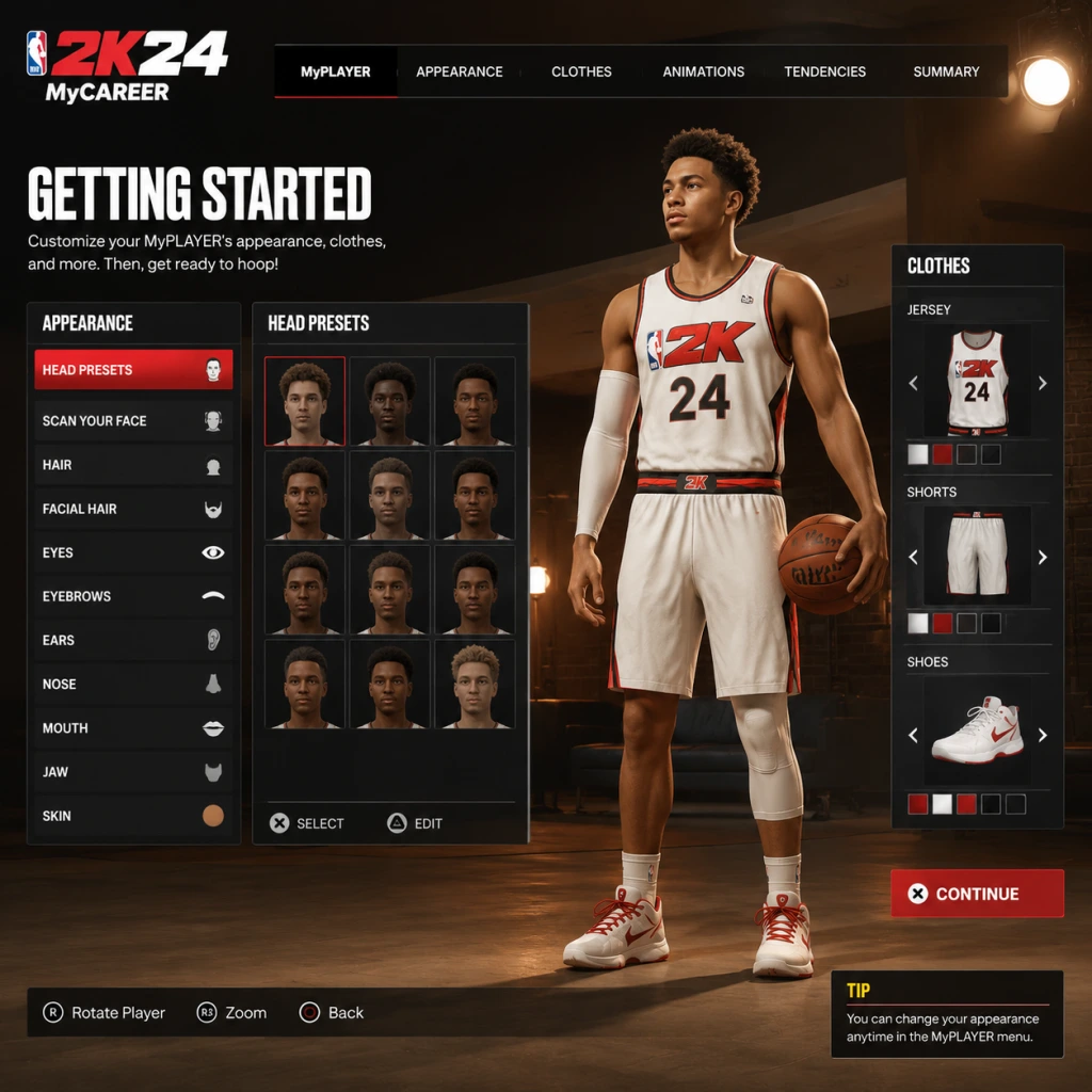 NBA 2K24 Getting Started guide screenshot