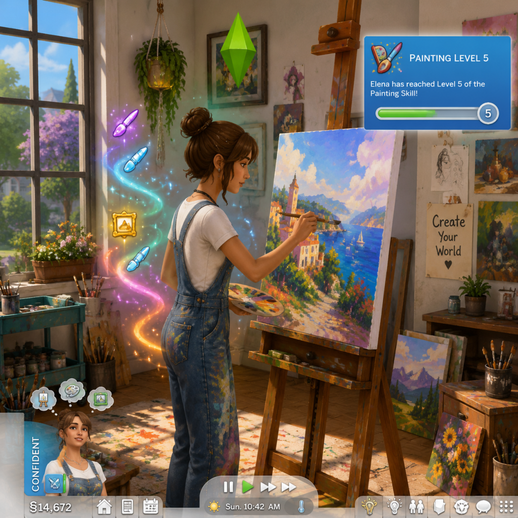 The Sims 4 Character Skills guide screenshot