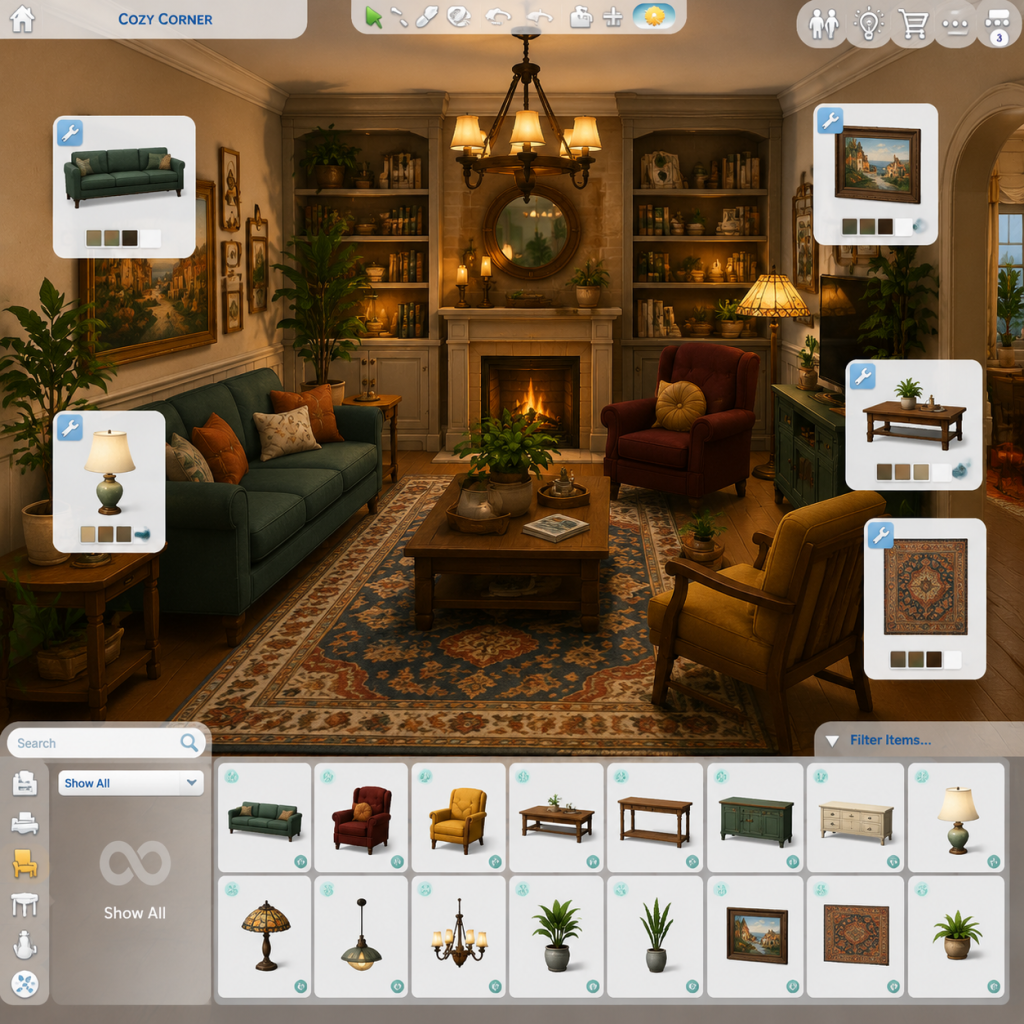 The Sims 4 All Game Items guide screenshot