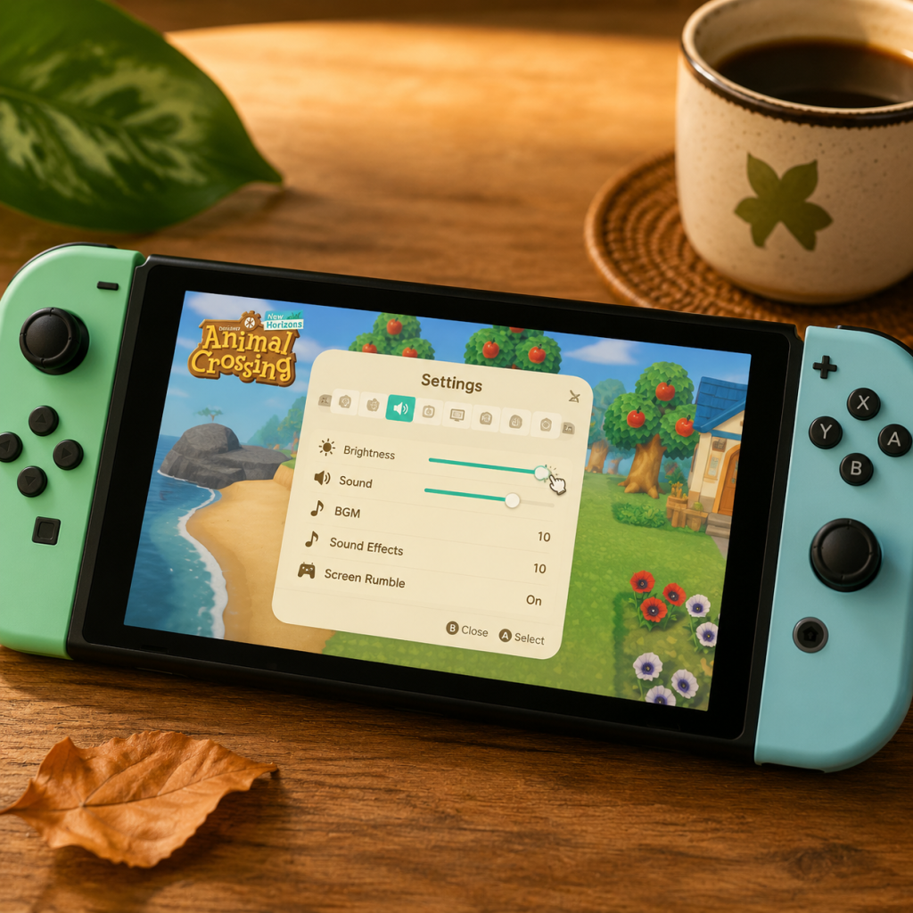Animal Crossing: New Horizons Game Settings guide screenshot