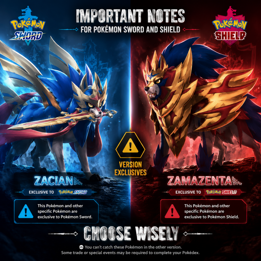 Pokémon Sword and Shield Important Notes guide screenshot