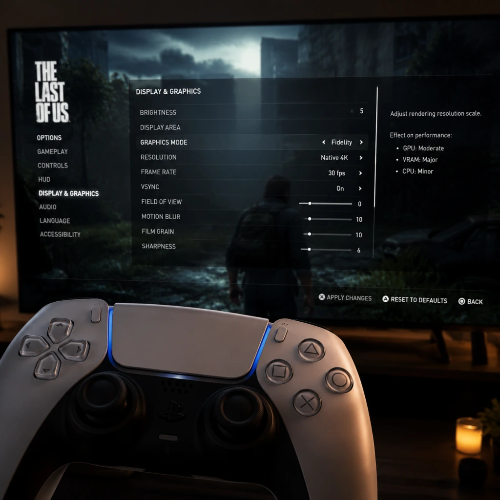 The Last of Us Game Settings guide screenshot