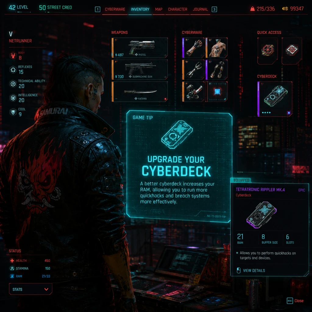 Cyberpunk 2077 Game Tips guide screenshot