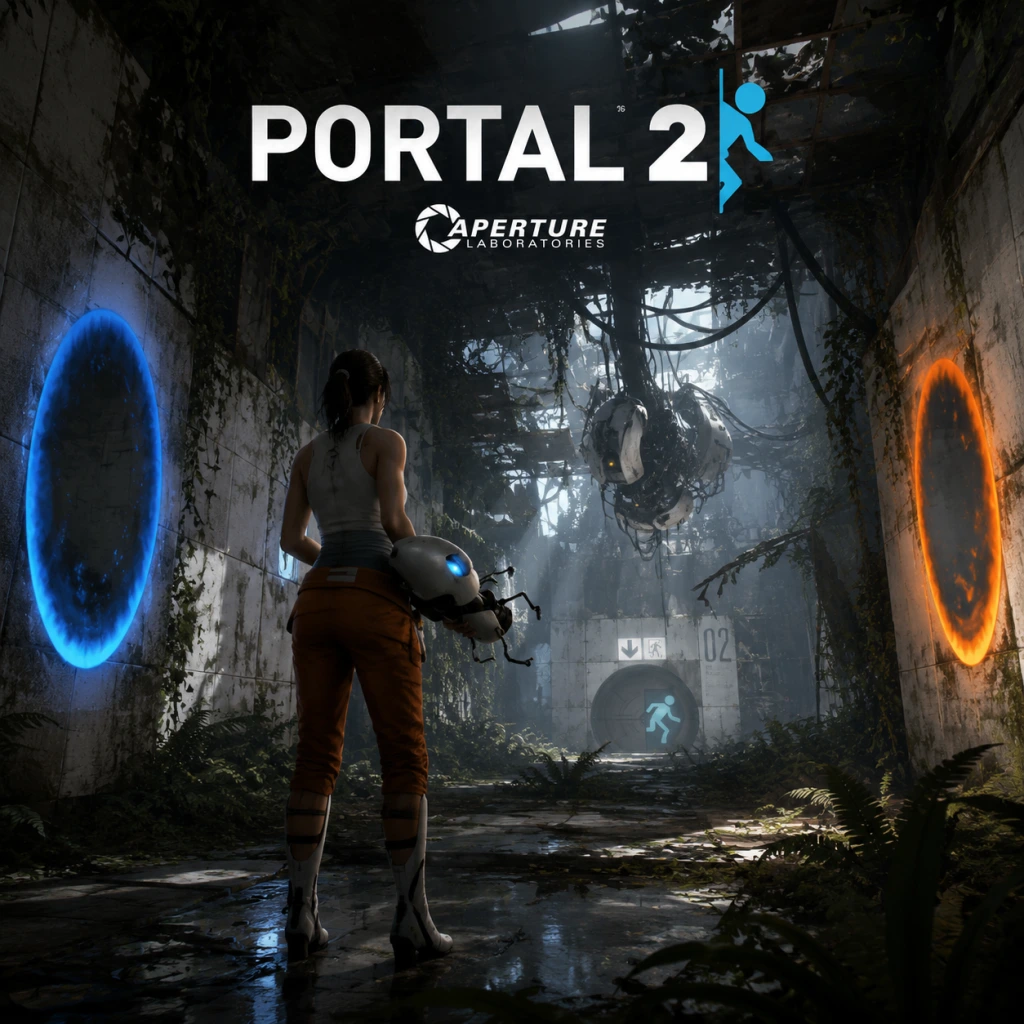 Portal 2 game poster and cover art