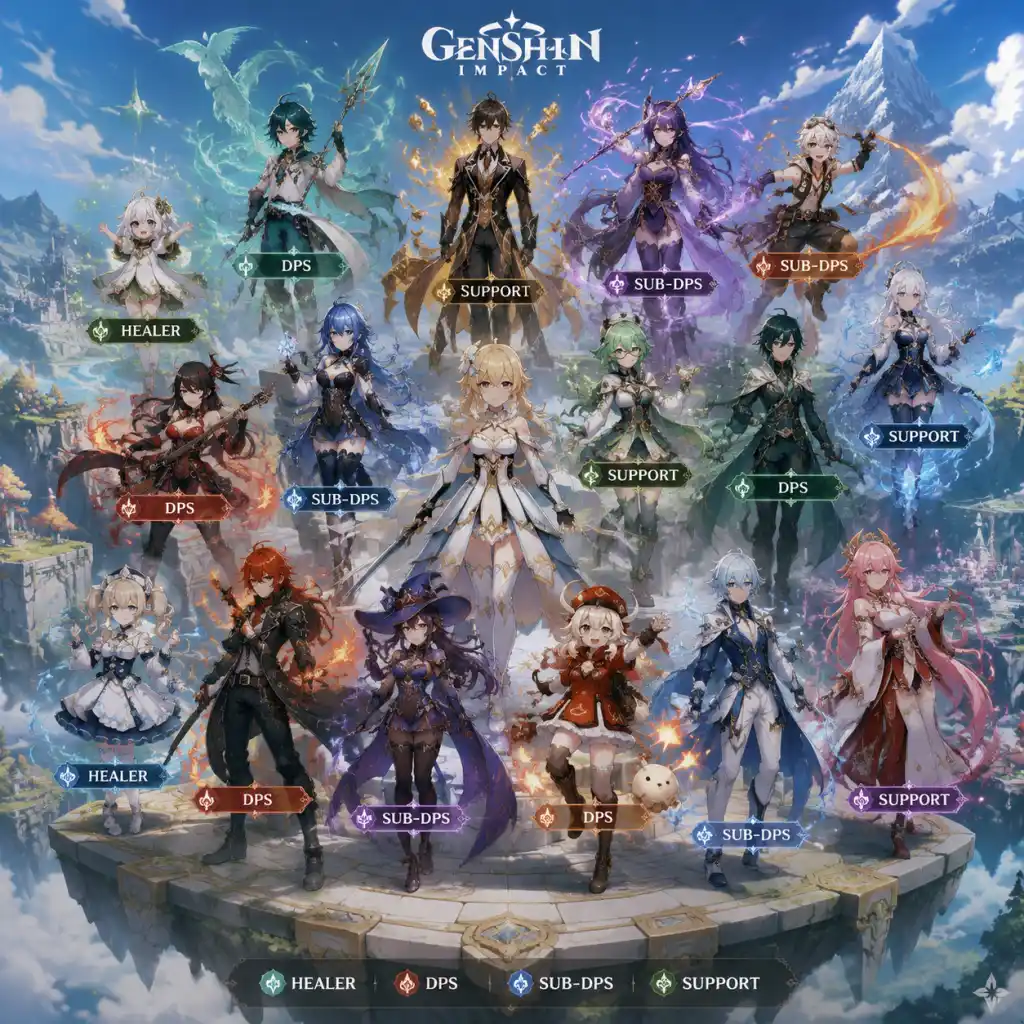 Genshin Impact Characters & Roles guide screenshot