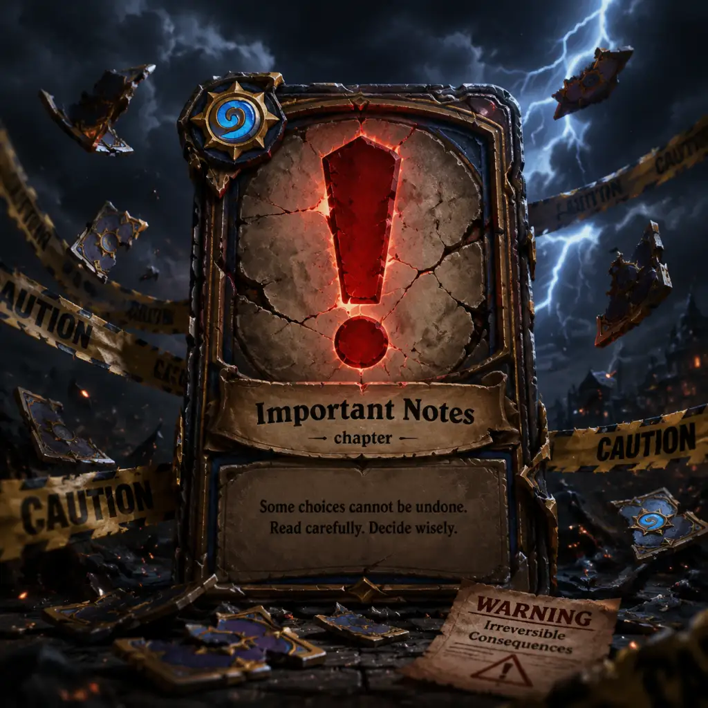 Hearthstone Important Notes guide screenshot