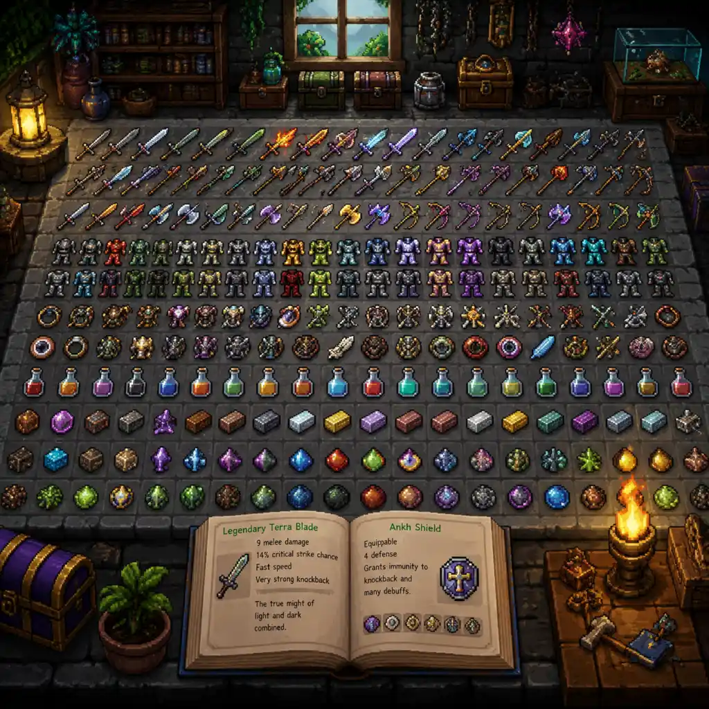 Terraria All Game Items guide screenshot