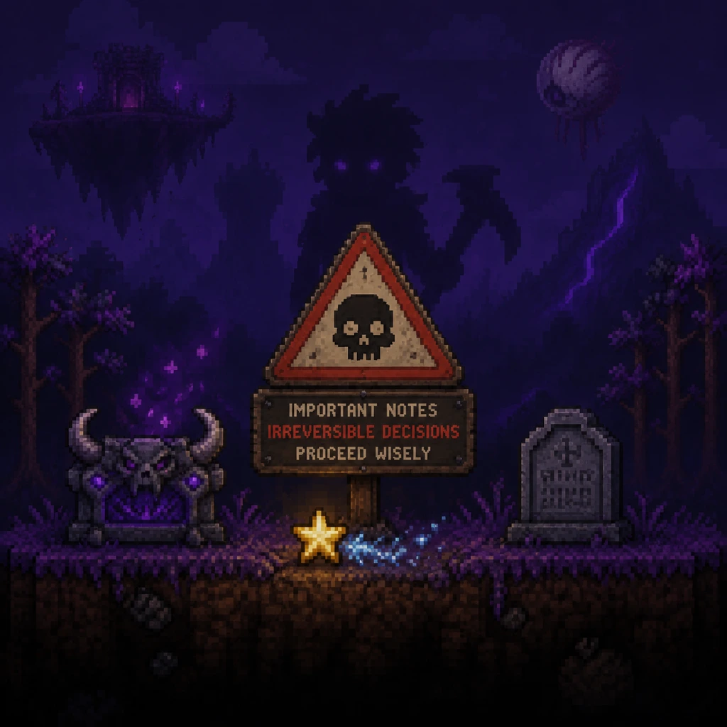 Terraria Important Notes guide screenshot